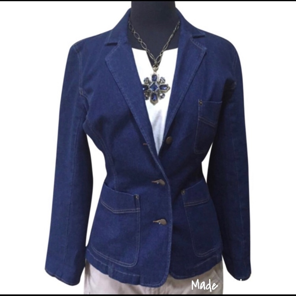 Isaac Mizrahi for Target blue jean blazer  nwot